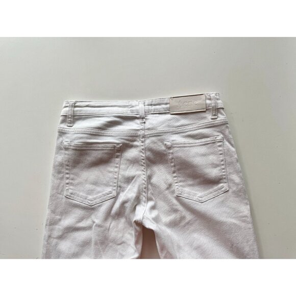 ACNE STUDIOS Hep White Cotton Blend Stretch Low Rise Slim Jeans, Size 29/32 - Picture 7 of 13